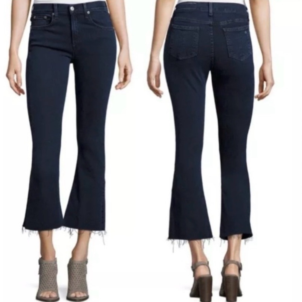 Rag and Bone Crop Flare Dark Blue Jeans